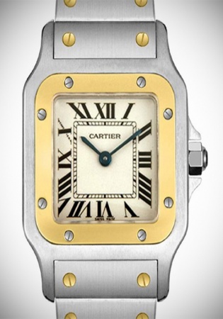 Cartier women's w20012c4 santos 18k gold ss watch