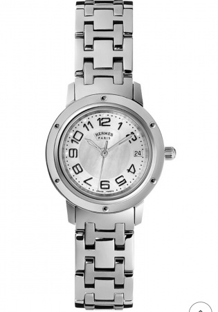 Hermes clipper 035318ww00 pm stainlees steel watch