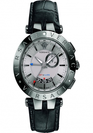 Versace v-race grey gmt alarm watch 46mm