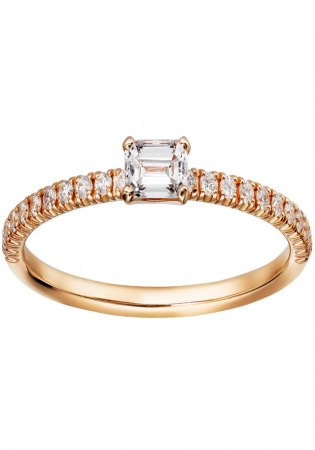 Etincelle de cartier pink gold diamonds ring
