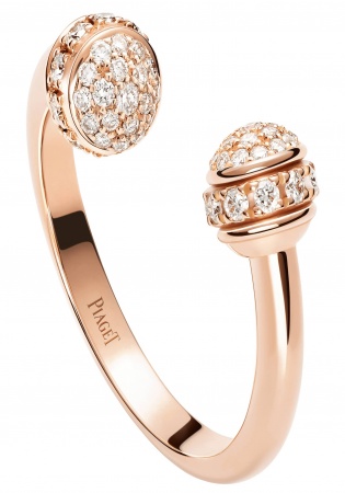 Piaget possession open ring in 18k rose gold set with 58 brilliant-cut diamonds