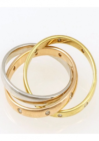 Frederick goldman ladies 14kt tri-tone diamond ring