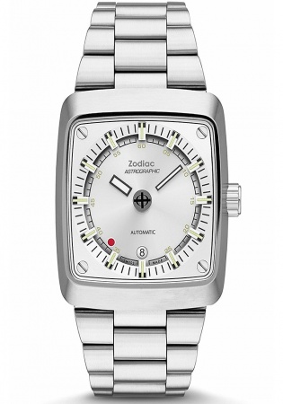 Zodiac astrographic swiss made automatic white dial men's 