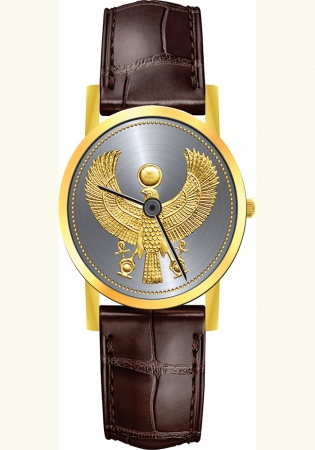 Mens egyptian golden falcon the franklin mint 18k solid gold watch