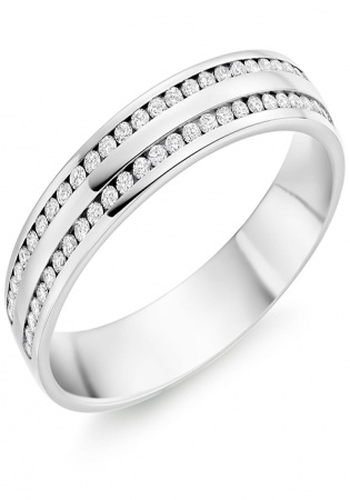 Tjas double row diamond channel set wedding ring 10k