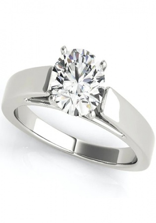 Paris art diamond solitaire round engagement ring 14k gold ptc