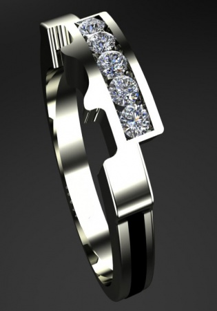 Parissart 5-stone channel round diamond royal band