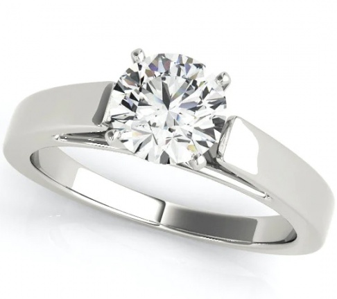 Paris art diamond solitaire round engagement ring 14k gold ptc H0