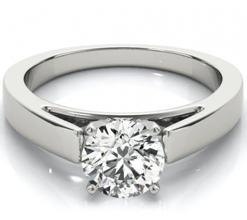 Paris art diamond solitaire round engagement ring 14k gold ptc H1