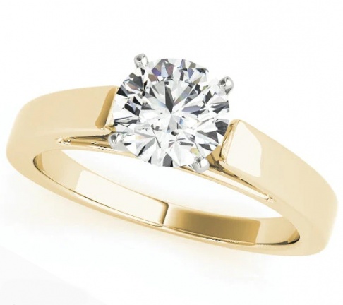 Paris art diamond solitaire round engagement ring 14k gold ptc H2