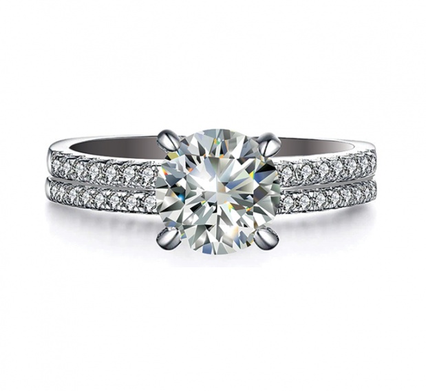 Mrj ring setting diamonds ctr 5.4mm gia certified H0