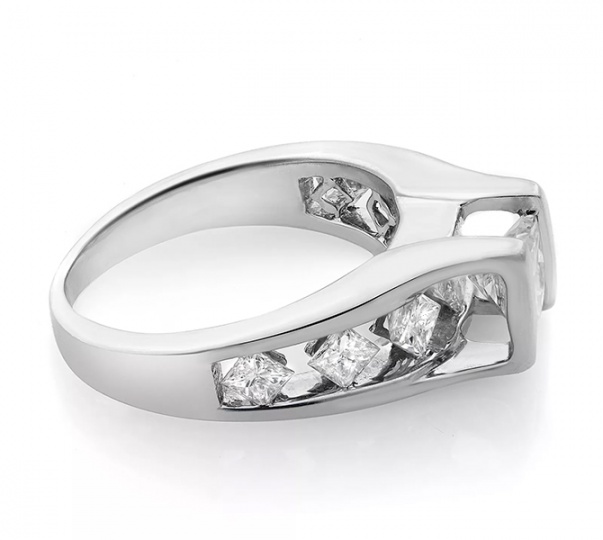 Morgan channel princess diamond engagement in 14k H1