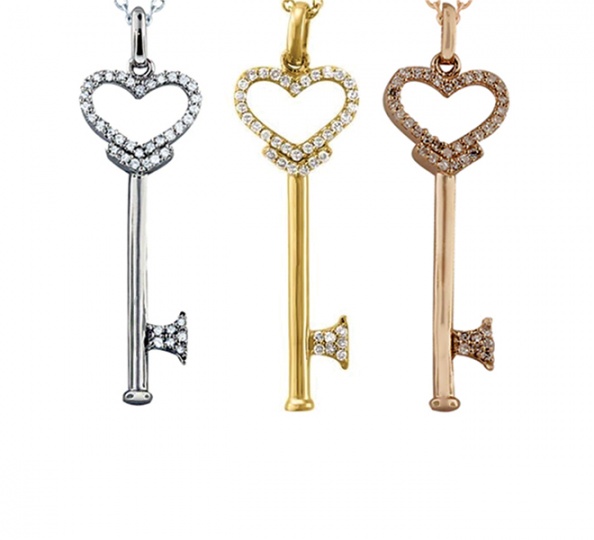 Effy diamond diamond heart key pendant H0