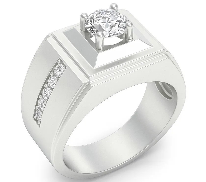 Paris Birthstone 18K Yellow Gold Men's Diamond Ring 0.55ct