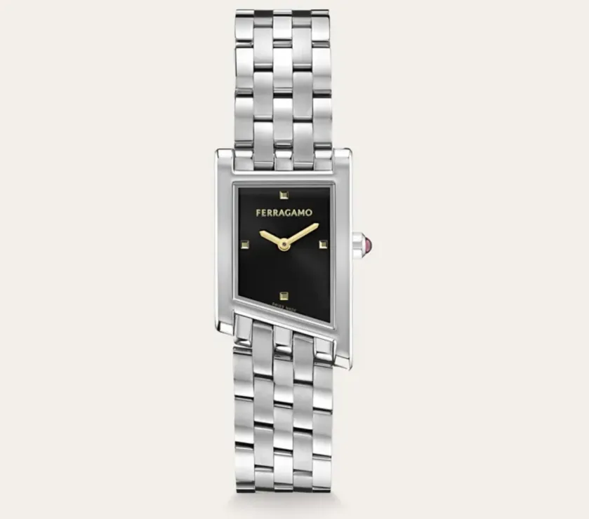 Ferragamo Asymetrique 611326 784355 Black Dial Quartz Watch
