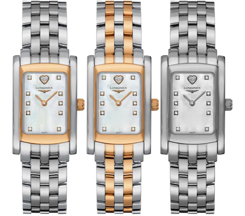 Longines DolceVita Diamond 18K Gold Steel Quartz Womens 20mm x 16mm